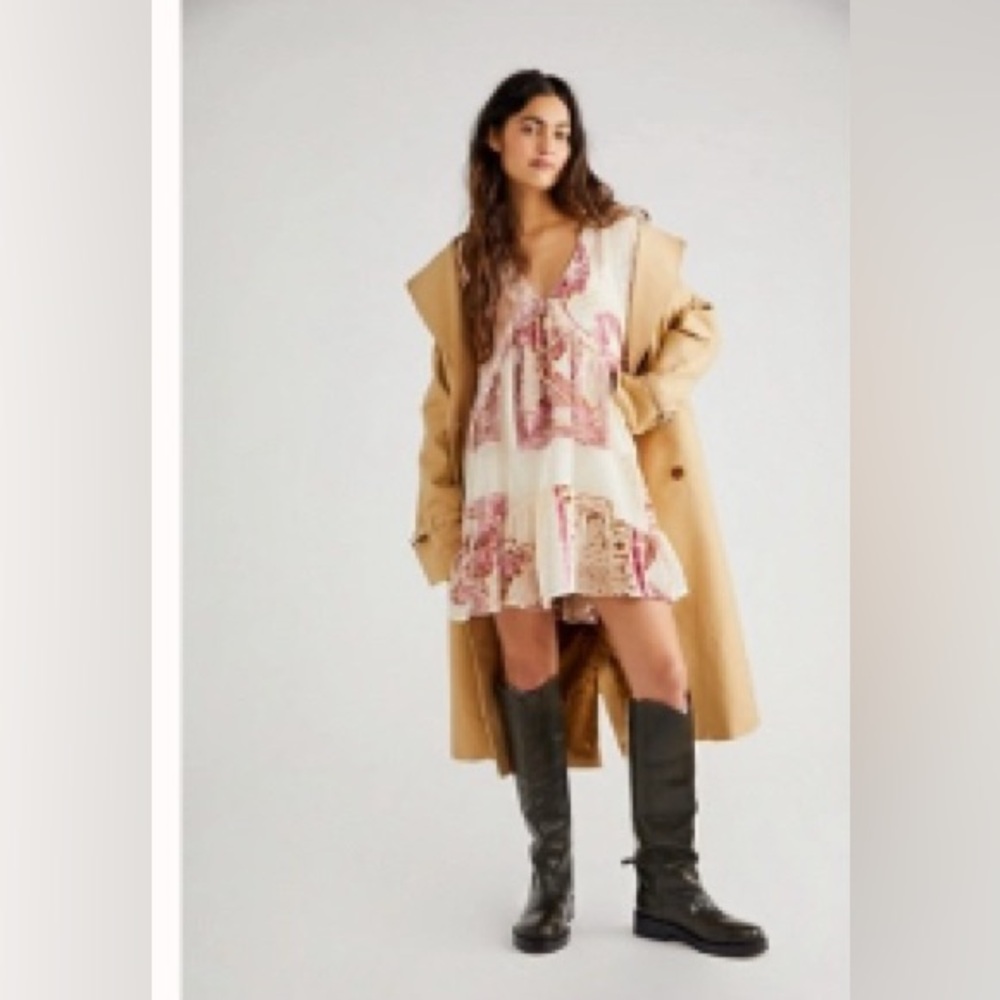 Mended With Scarves Velvet Mini Dress - free people - M